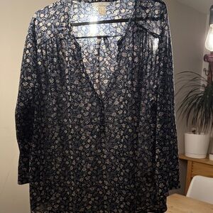 H&M Blue Floral Blouse